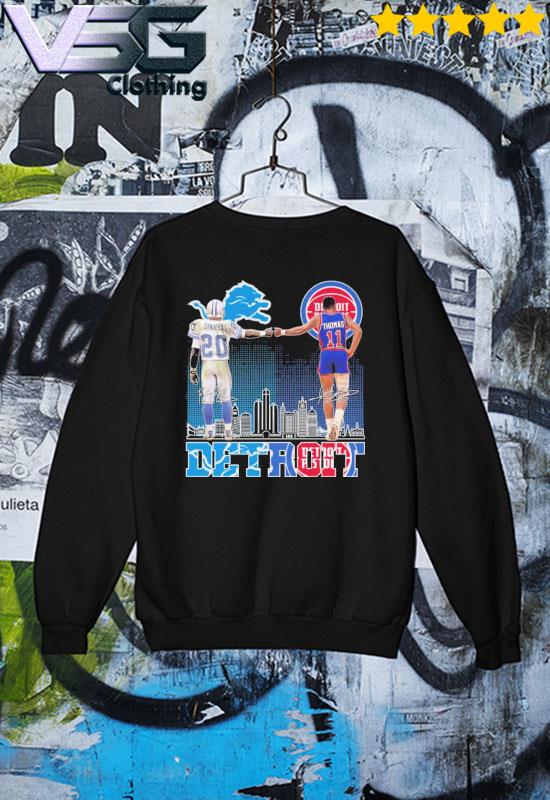 Barry Sanders And Thurman Thomas Detroit City Skyline Signatures Shirt,  hoodie, sweater, long sleeve and tank top