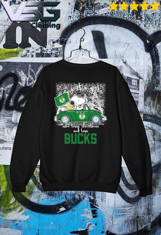 Snoopy and Woodstock Just A Girl Who Loves Christmas And Love Milwaukee  Bucks 2023 T-Shirt, hoodie, sweater, long sleeve and tank top