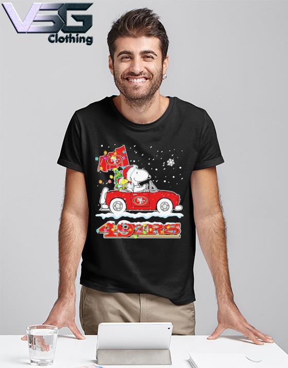 Official San Francisco 49ers Santa Snoopy Driving Car Merry Christmas  Shirt, hoodie, sweater, long sleeve and tank top