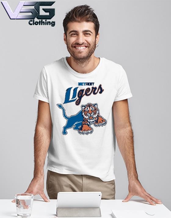 Graphic Detroit Lions Detroit Tigers Half Logo Parody Shirt