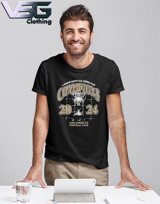 Graphic Los Angeles Football Club 2024 Lamar Hunt U.S. Open Cup Champions Trophy T-Shirt