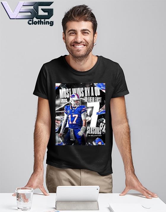 Official Josh Allen Most Win By A QB In Their First 7 Season In NFL History shirt