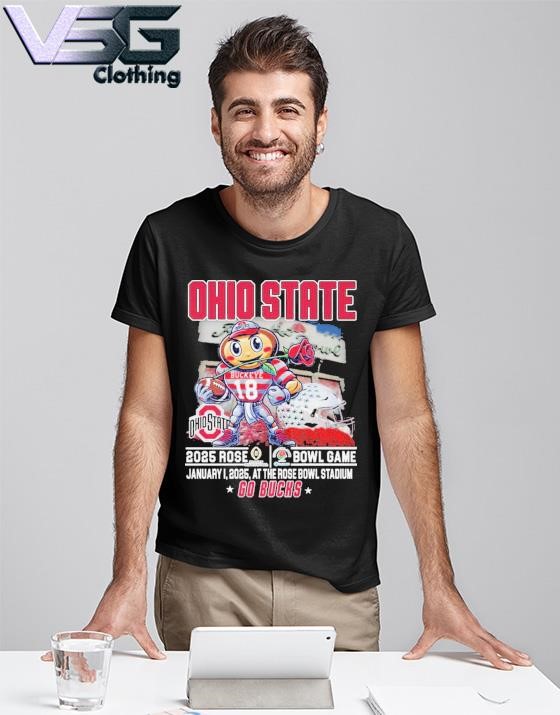 Official Ohio State Buckeyes Mascot 2025 Rose Bowl Game Go Bucks Shirt