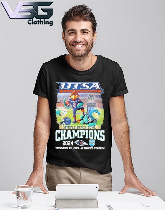 Official UTSA Roadrunners Mascot 2024 Myrtle Beach Bowl Champions At Brooks Stadium Shirt