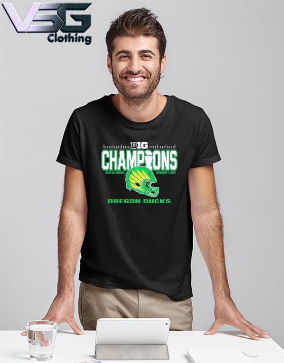 Oregon Ducks 2024 Big Ten Football Conference Champions Helmet T-Shirt