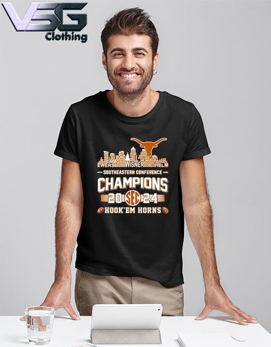 Texas Longhorns Southeastern Conference Champions 2024 Hook 'Em Horns Shirt